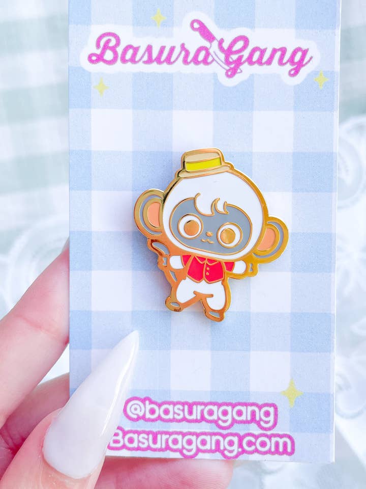 Broche émail bébé singe LMT pour la vente par Basura Gang