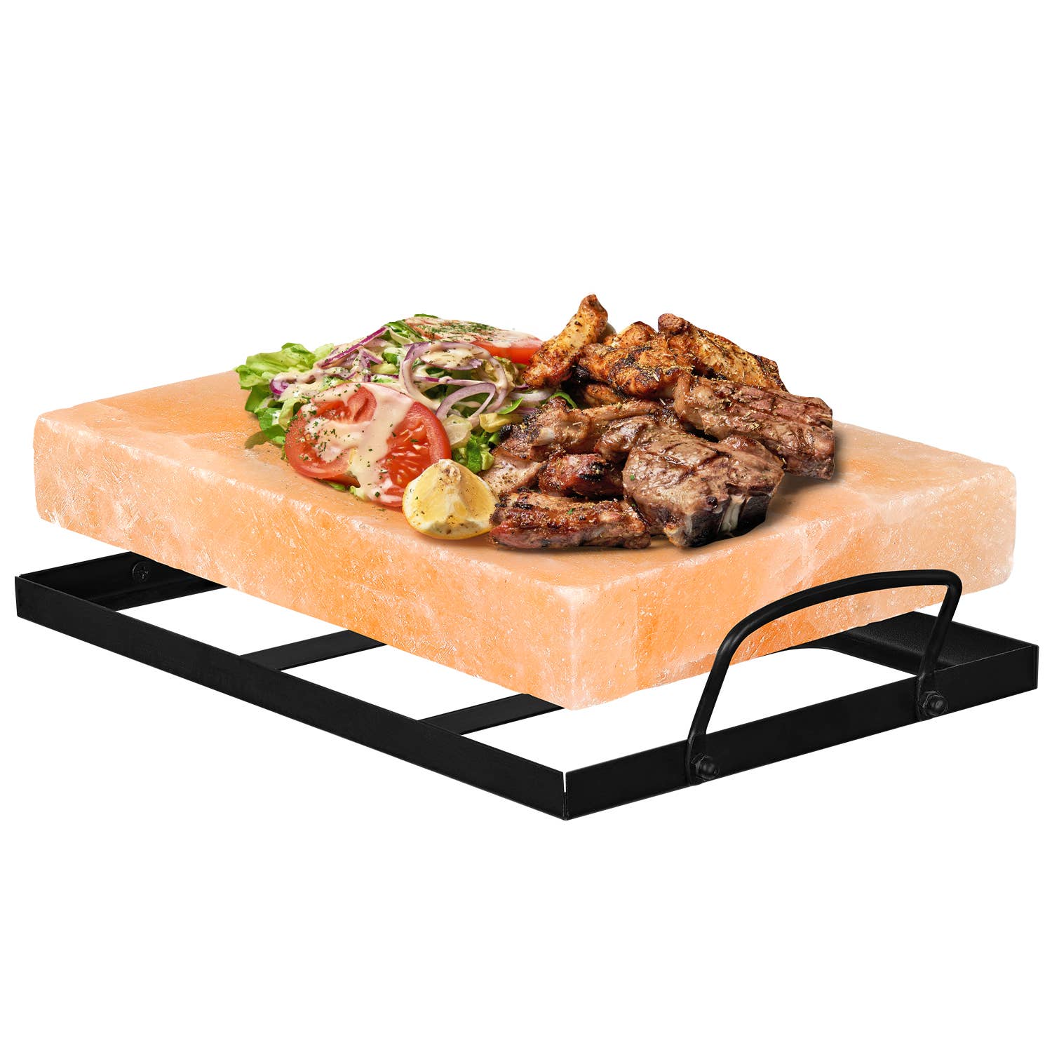 UMAID PRODUCTS - Vente Planche à découper - Bloc de cuisson en sel rose de l'Himalaya naturel avec support en acier inoxydable8
