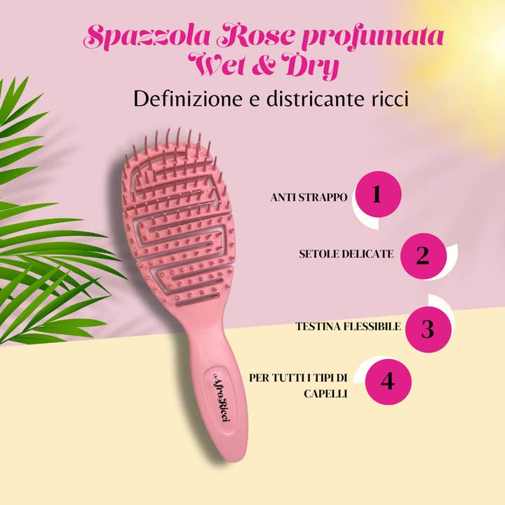 AFRORICCI – wholesale Hårborste/kam – AfroRicci Wet & Dry Rose Brush - Detangling och definition4