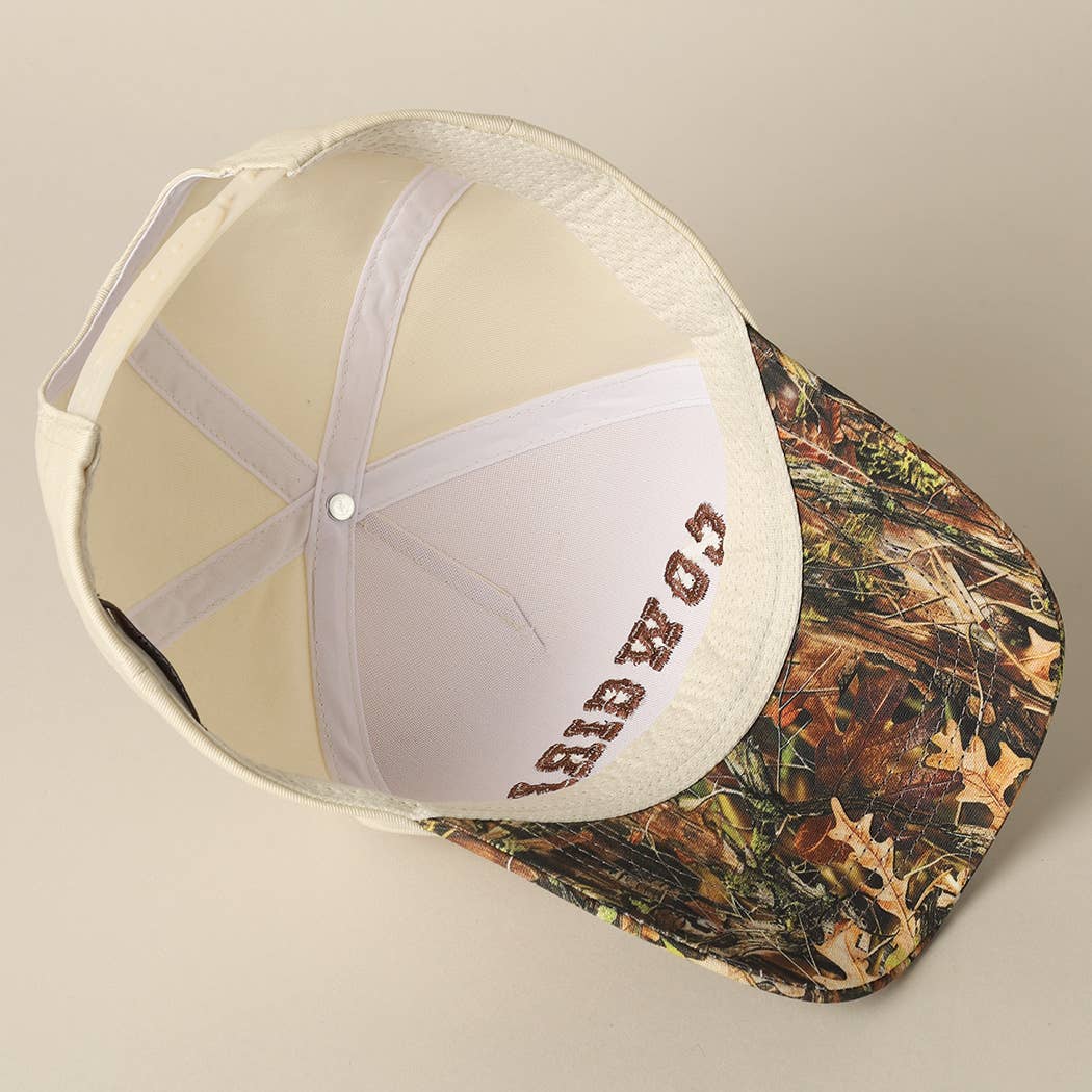 Fashion City - Wholesale Trucker Hat - Unisex - COWGIRL Lettering Embroidery Camo Two-Tone Cap7