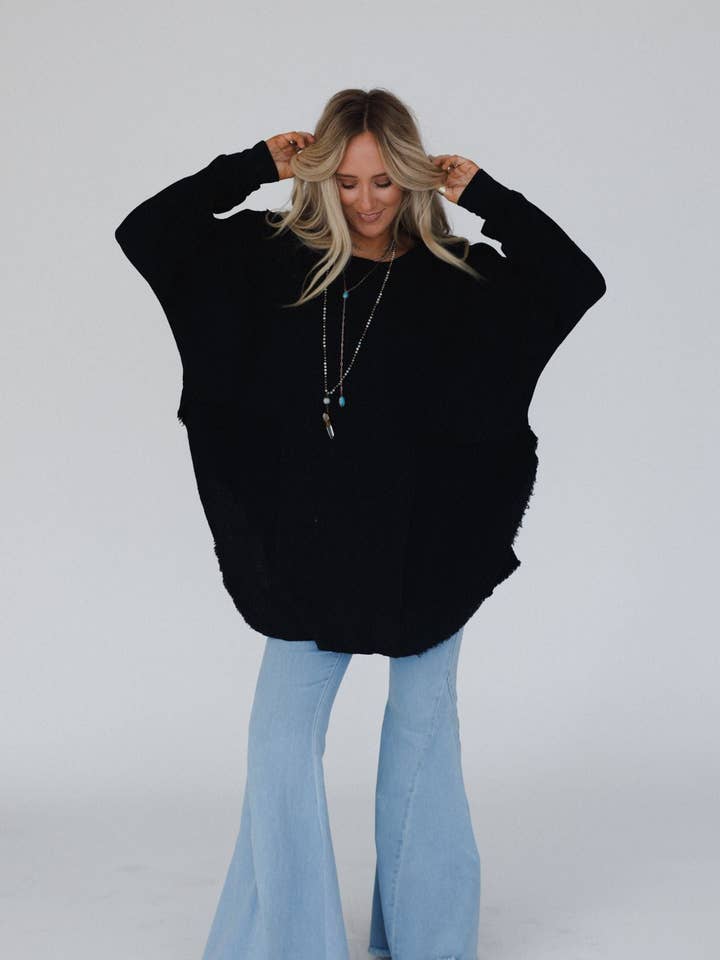 Nothing Better Contrast Top - Black for wholesale by Three Bird Nest