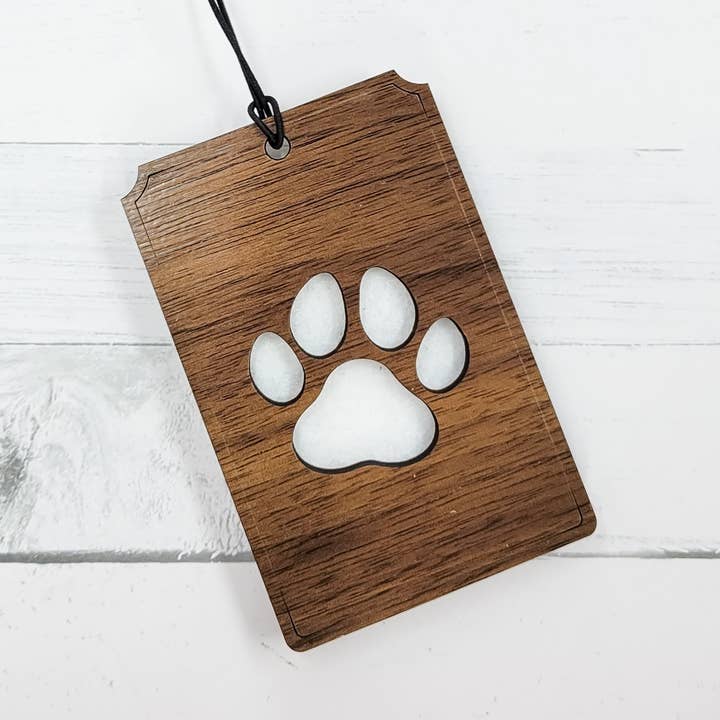 Paw Print Wooden Diffuser Air Freshener - Reusable for wholesale by The Purple Chickadee