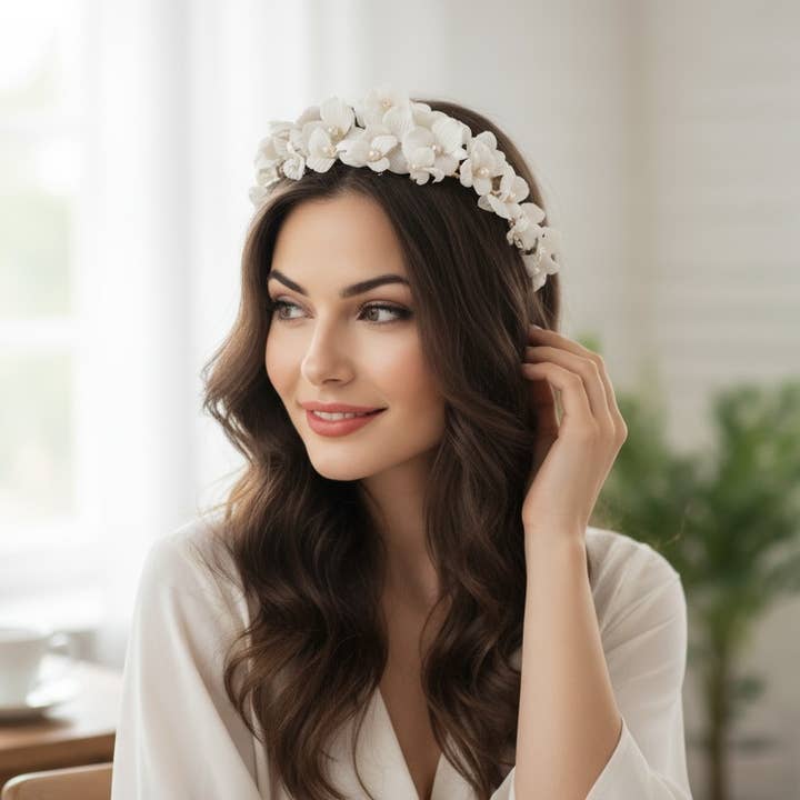 ATHENA KOLLEKTION - BLOMSTERFORTRYLLENDE PANDEBÅND-AHB196 SILV for engroshandel hos Athena Bridal Jewellery