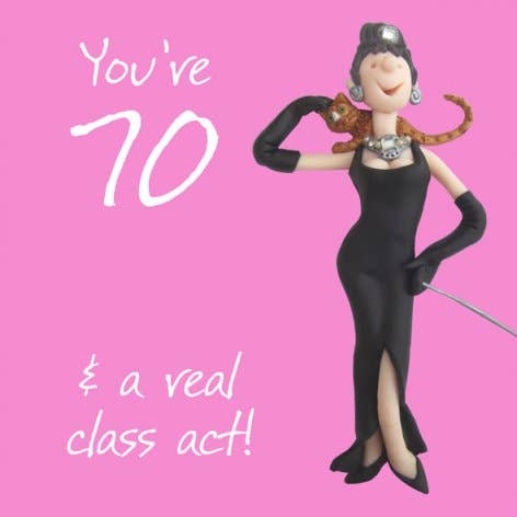 70 Class Act numbered birthday card for wholesale by Inky Blue Ltd t/a Holy Mackerel
