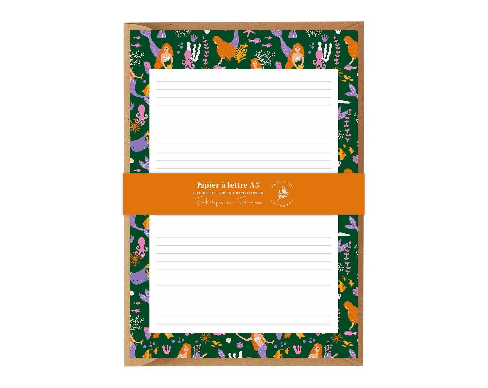 Graphijoy - Wholesale Stationery/Notecard Set - Mermaid letterpaper1