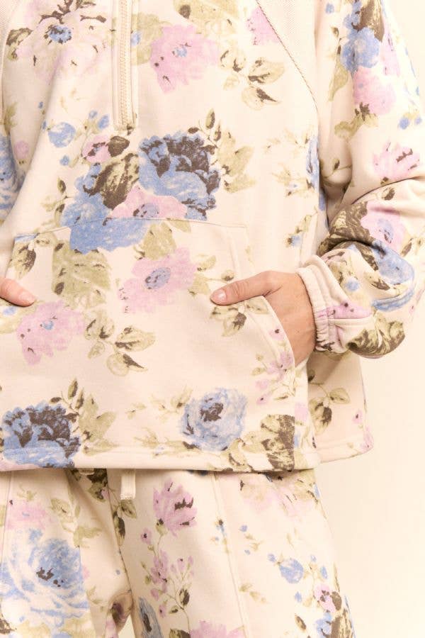 Davi & Dani - Wholesale Top & Pant Set (NOT Loungewear) - Women's - FLOWER PRINTED SWEATSHIRT TOP ELASTIC WAIST PANTS4