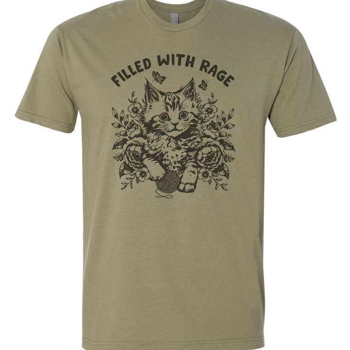 Shirtmandude Co - Wholesale Screen Printed T-Shirt - Unisex - Funny Cat T Shirt Filled With Rage Consumes Me Cute Cat Tee1