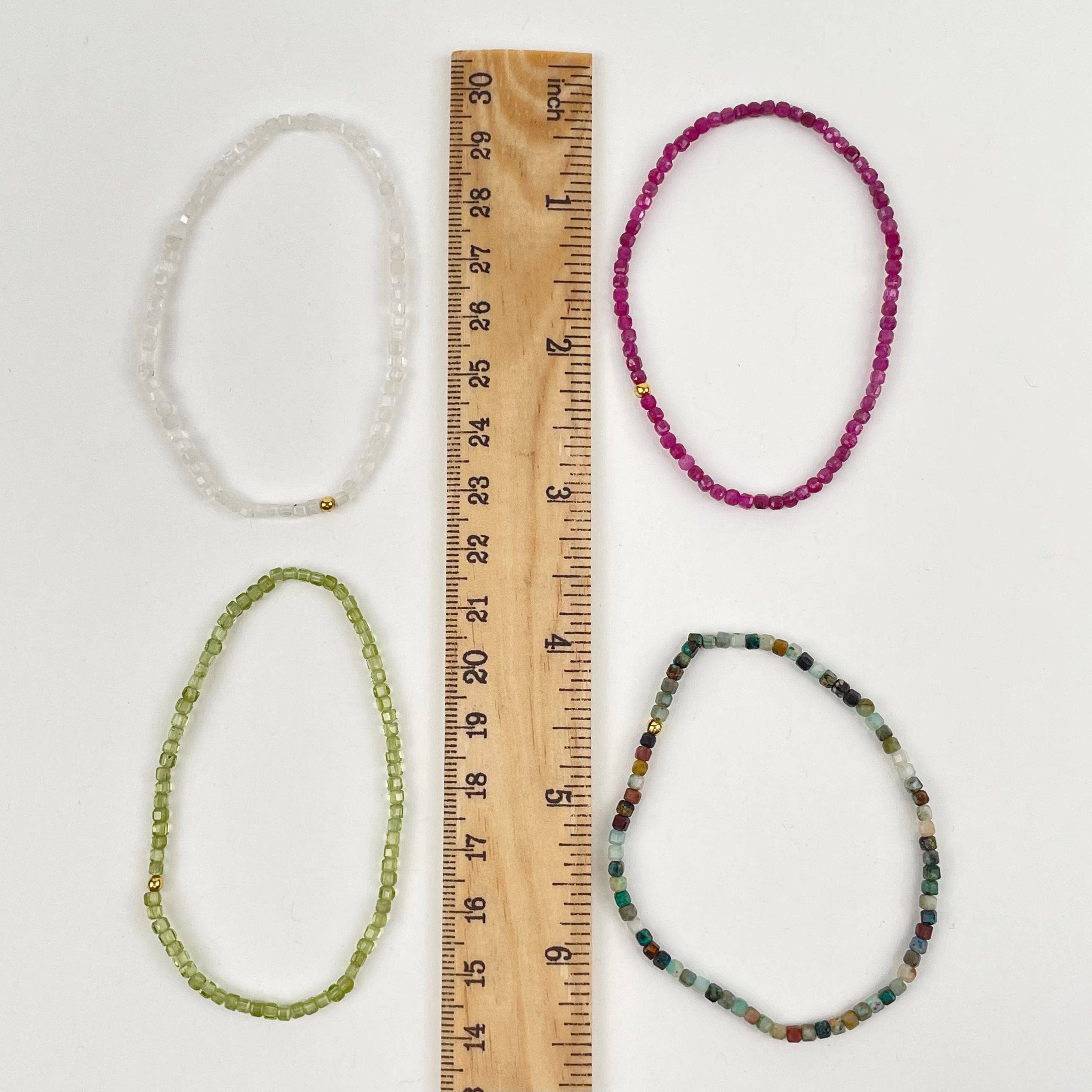 Rock Paradise - Venta al por mayor Pulsera de cuentas - Pulseras de piedras preciosas de cristal - cubos facetados de alta calidad de 2 mm5