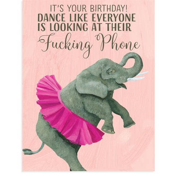 23rd Day Paper Goods – Engroshandel Fødselsdagskort – Dansende Elephant Fødselsdag Card