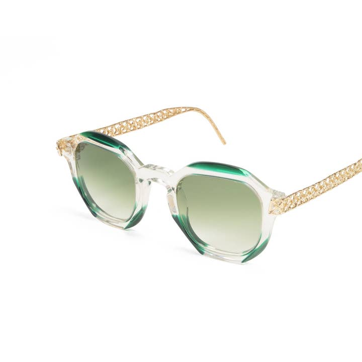 Soprattutto Gasometro - Green Octagon In Gold Plated Bronze per la vendita all'ingrosso da parte di Co.ro Jewels