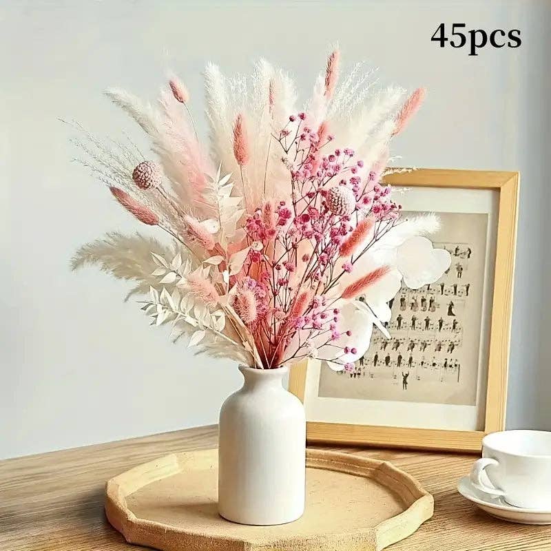 Huis Van Merken - Wholesale Dried/Pressed Flowers - Pampas Grass Bouquet - Boho Wedding Decor - 45pcs0
