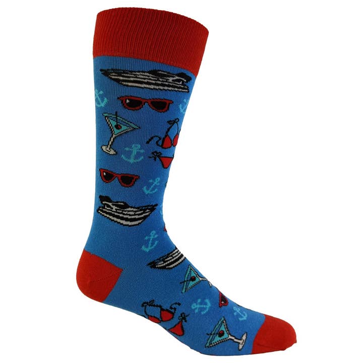 Blue Mens Boats And Hoes Sock Mens Novelty Socks Funny Socks with Offensive Saying for wholesale on Faire