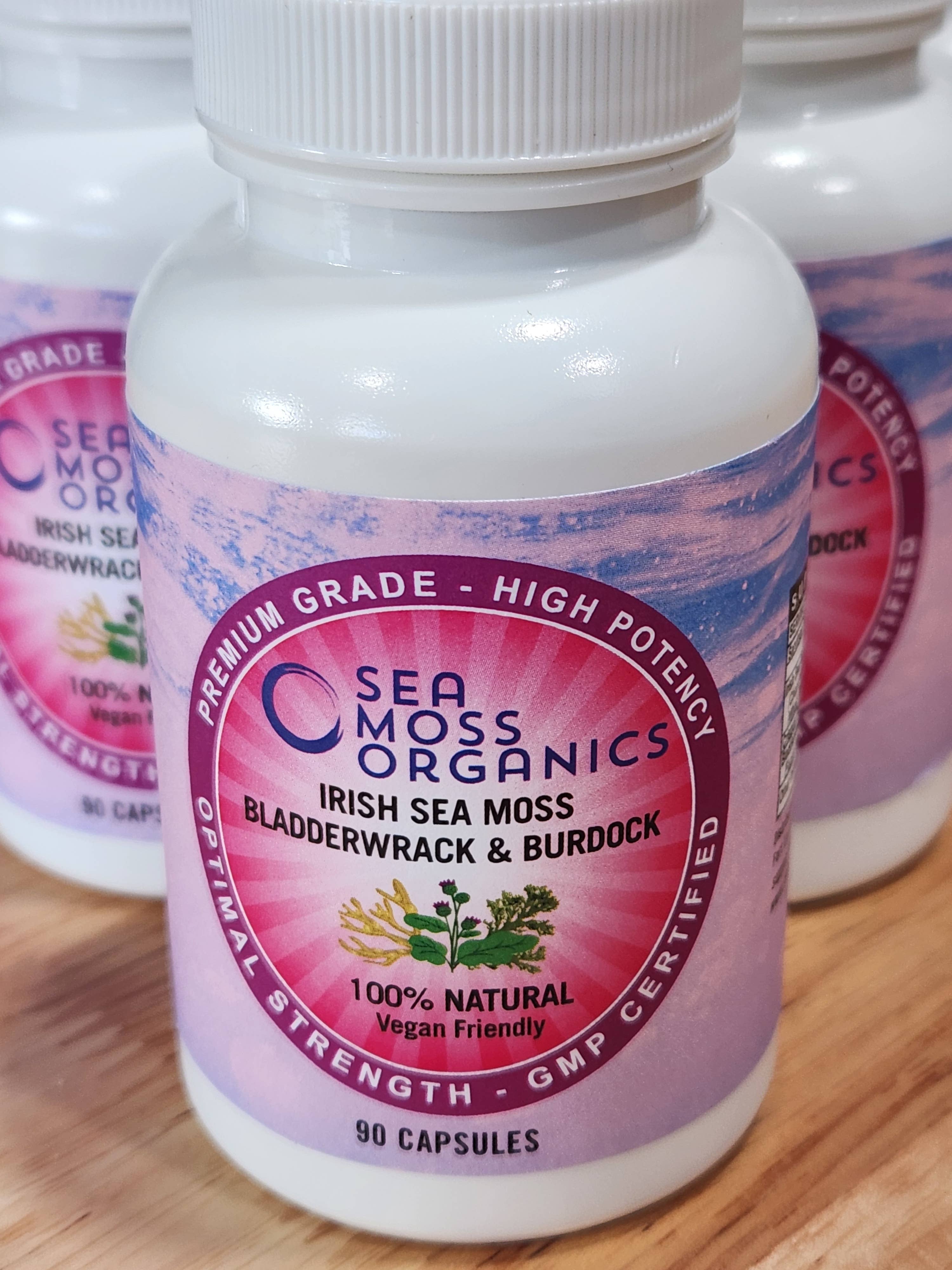 Sea Moss Organics LLC - Wholesale Oral Supplement/Vitamin - Sea Moss| Bladderwrack | Burdock Root 90 Capsules1