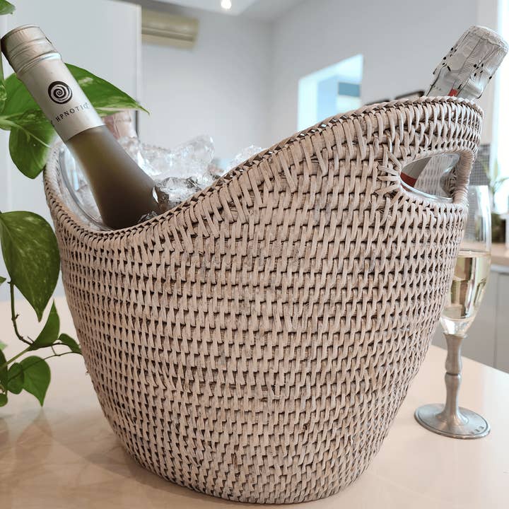 Artifacts Trading Company - Wholesale Ice Bucket - Rattan Champagne Bucket with Acrylic Insert – Ice Cooler2