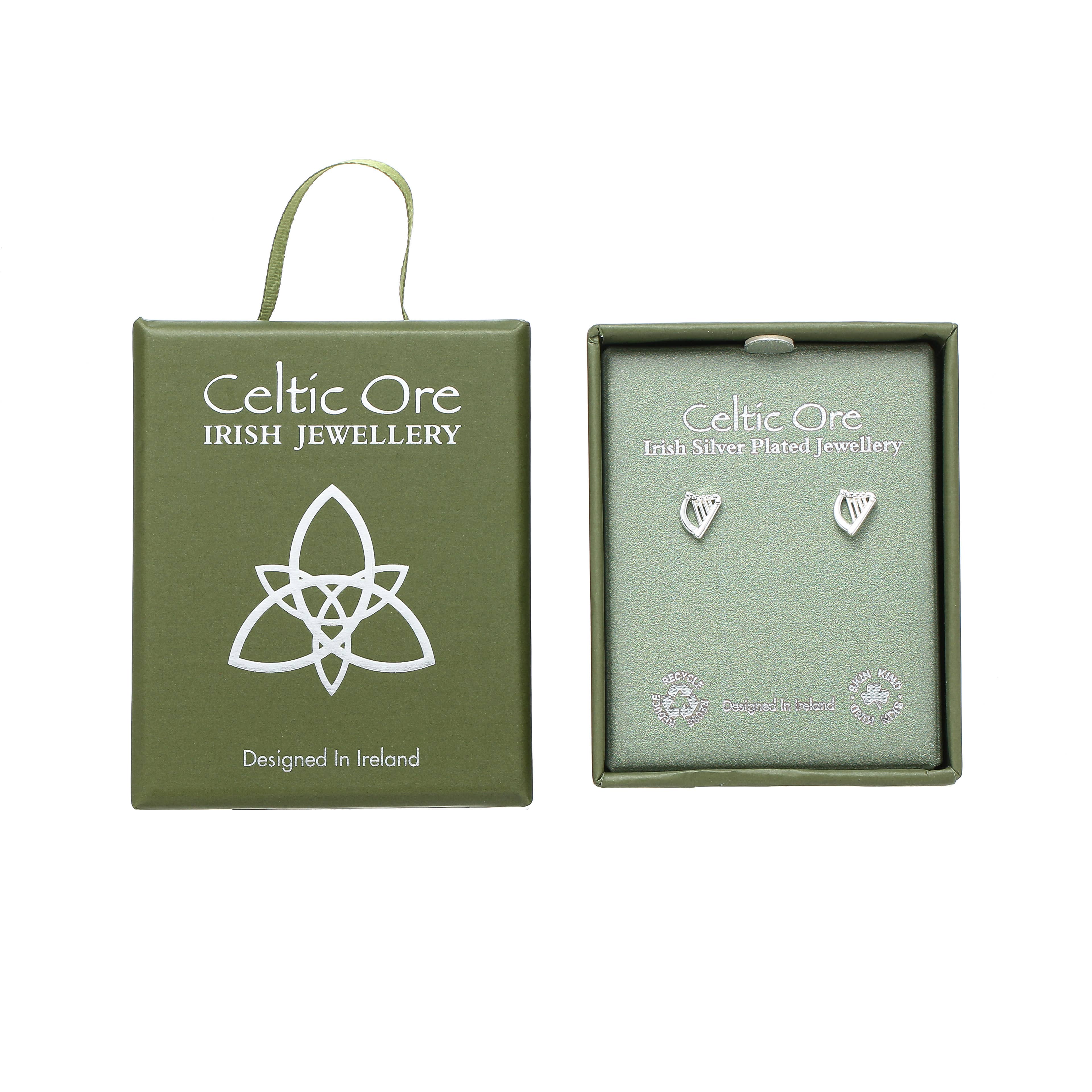 EIR-001E Plain Harp Earrings Silver Plate for wholesale on Faire0