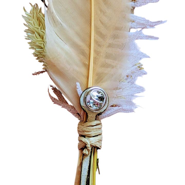 BrimBuds - Wholesale Hat Accessory - Women's - Florals and Feathers Hat pins - Neutrals/Earth tones only 3