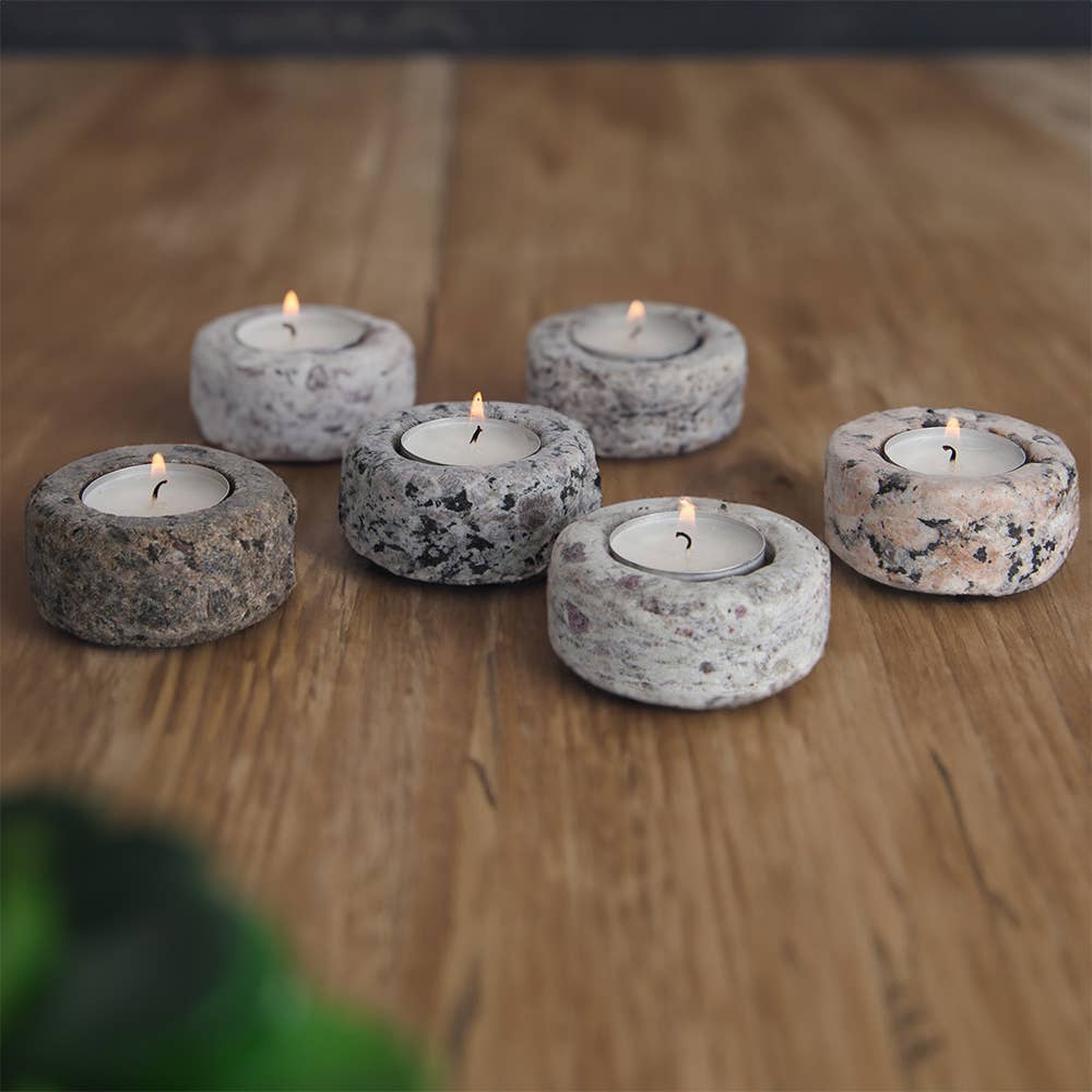 Sea Stones - Wholesale Candle Holder - Zen - Single Granite Tea Light Candle Holder1