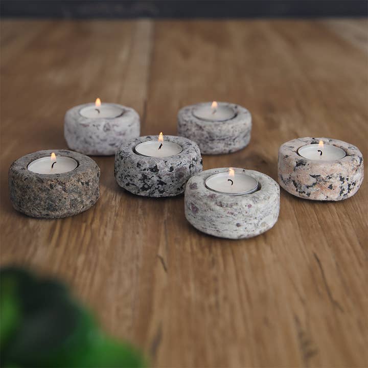 Sea Stones - Wholesale Candle Holder - Zen - Single Granite Tea Light Candle Holder1