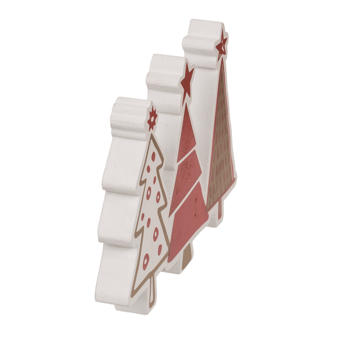 Out of the blue KG – Decoração de Natal por atacado – Árvores de cor branca/vermelha, ca. 15 x 2 x 10 cm3