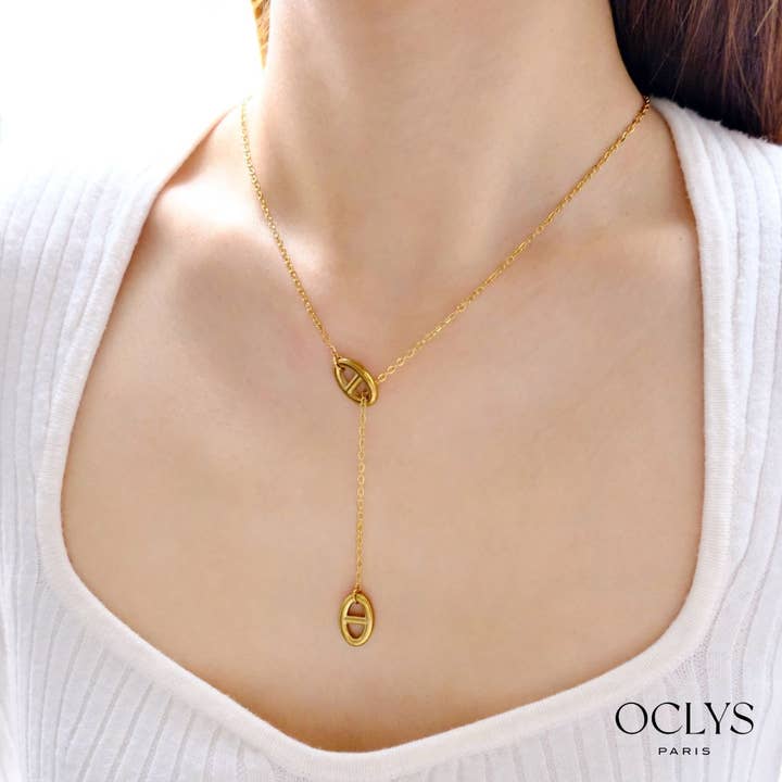 Marine link chain necklace in stainless steel Noma for wholesale by Oclys