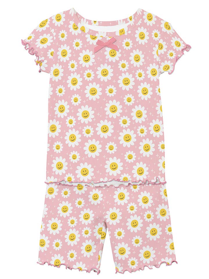 Pyjama court ajusté pour filles Sara's Prints SmilingDaisies 1488 pour la vente par American Widgeon