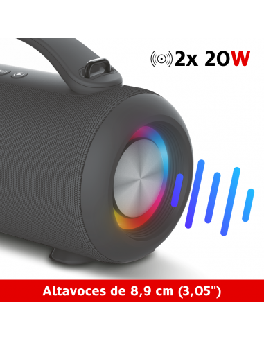 Haeger - Wholesale Speakers - HAEGER Super Boom Portable Bluetooth Speaker - 24-hour Battery Life, IPX5 Splash Resistance, RGB Lighting7