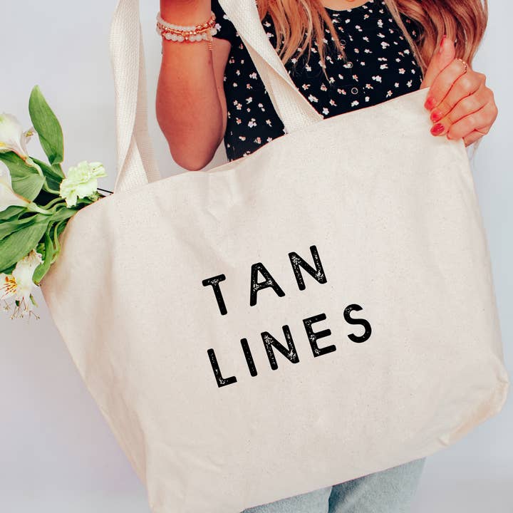 Tan Lines Tote Bag 2 SIZES for wholesale by Love You a Latte Shop