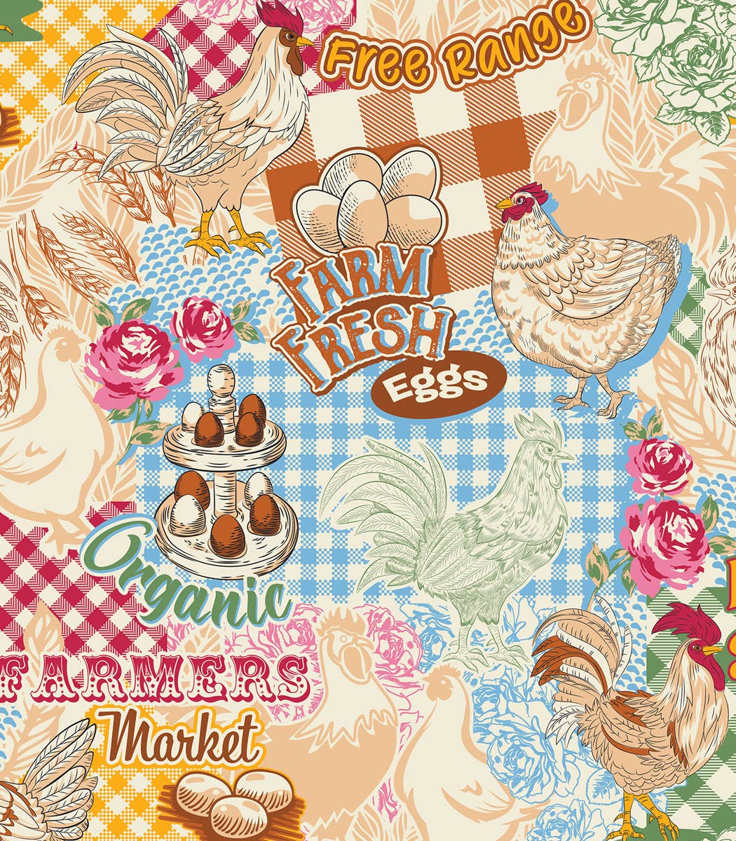 Two Lumps of Sugar - Wholesale Gift Bag Set/Pack - Vintage Chickens Swag Bag Set of 51