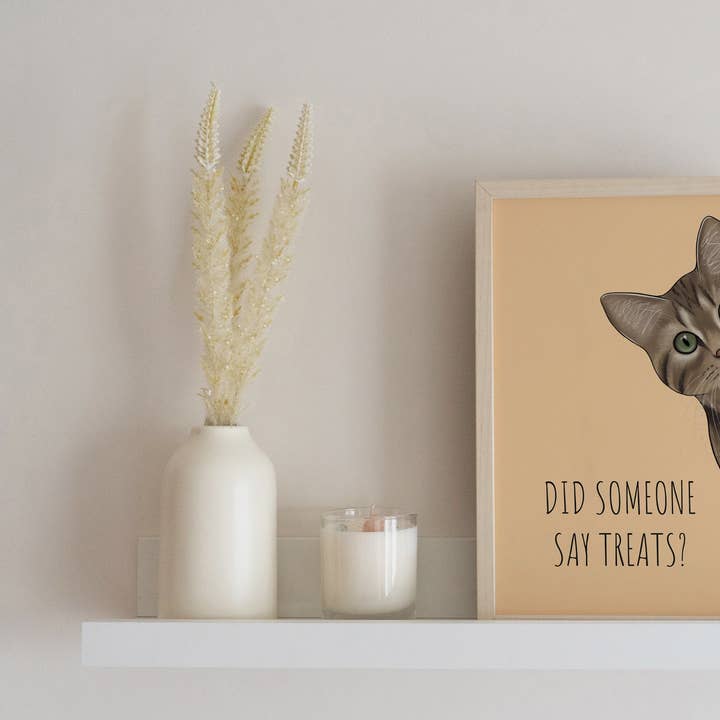 Hayley Jade Design Studio - Wholesale Art Print - Treats Cat Art Print1