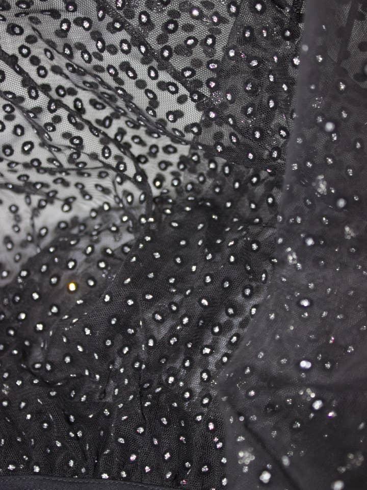 Body avvolgente - MI AMOR - doodles neri con glitter argentati. per la vendita all'ingrosso da parte di Maud & Marjorie