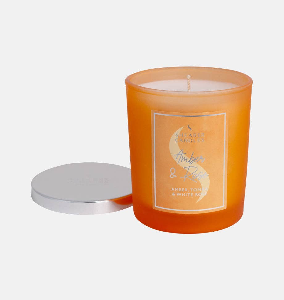 Shearer Candles – Vela em jarro/copo por atacado – Vela de Frasco de Âmbar e Rosa