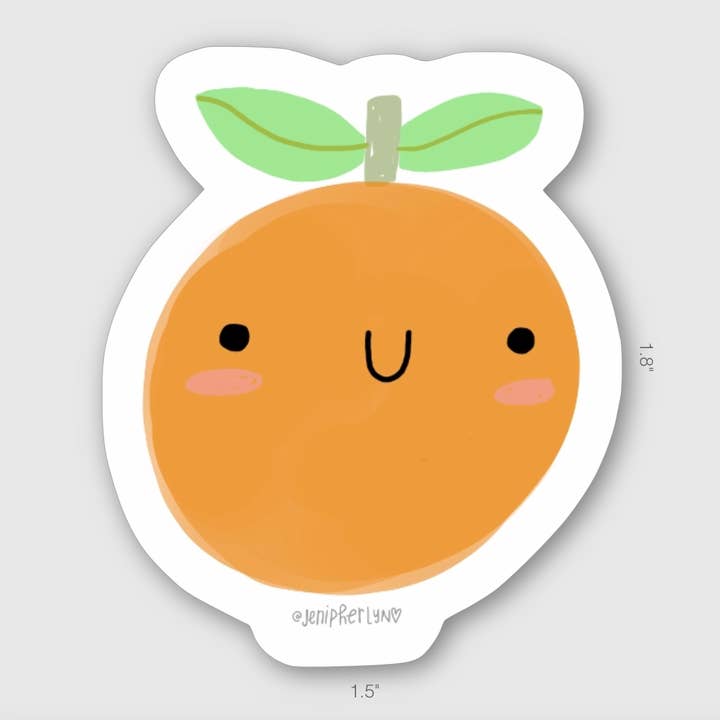 Kawaii Orange - Florida-inspirierter Vinyl-Aufkleber für den Großhandel von Jenipher Lyn / Nightly Doodles