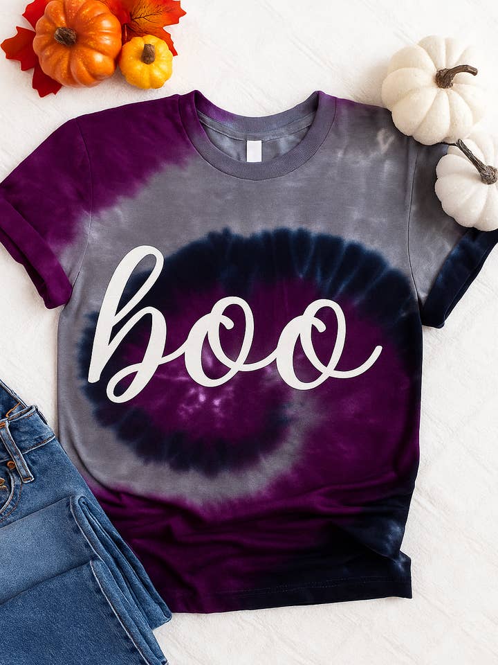 Camiseta Tie-Dye Boo para venta al por mayor de Modern Misfit Boutique