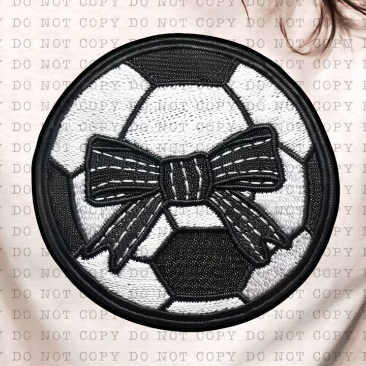 Imprimé DTF en fausse écusson Soccer Coquette pour la vente par Simple Tymes