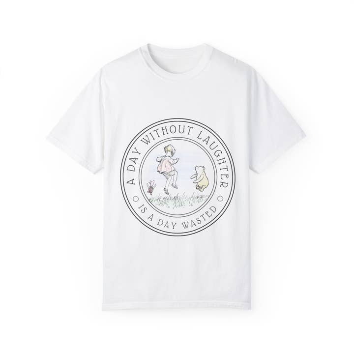 Classic Winnie the Pooh Garment-Dyed Literary T-shirt, A A Milne Quote, Christopher Robin, Piglet, Bookish Gift for Book Lover, Bookworm for wholesale by Terry Heath Art