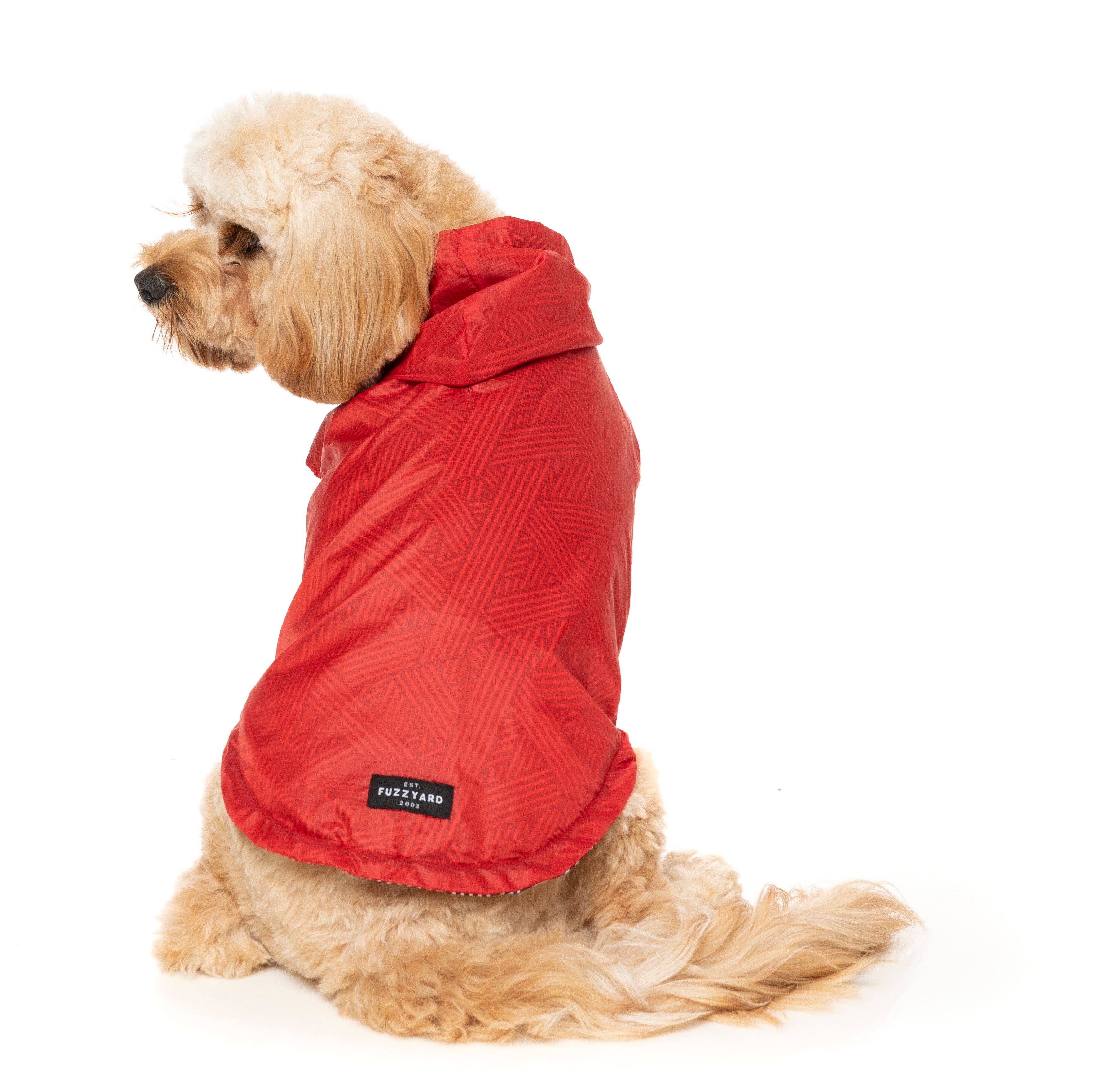 In Vogue Pets – wholesale Pet raincoat – Dog – Flipside Raincoat - Red/Black/White4