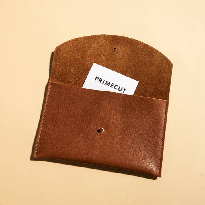 Primecut - Wholesale Clutch Bag - Women's - Envelope Pouch - Cognac Leather1