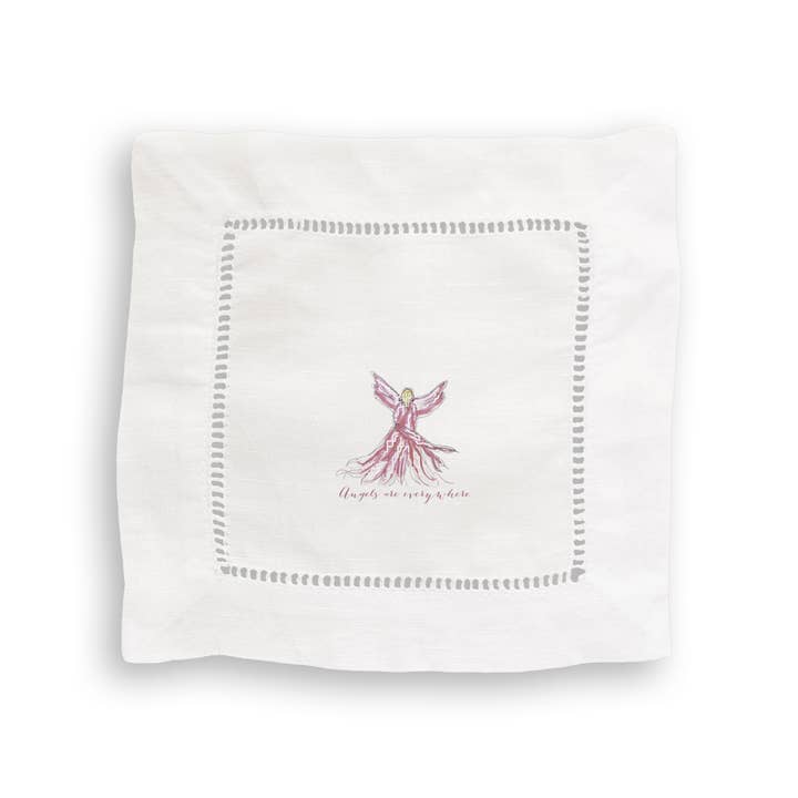 French Graffiti – Engroshandel Viskestykke – Pink Whispy Engel med Engle Er Overalt4