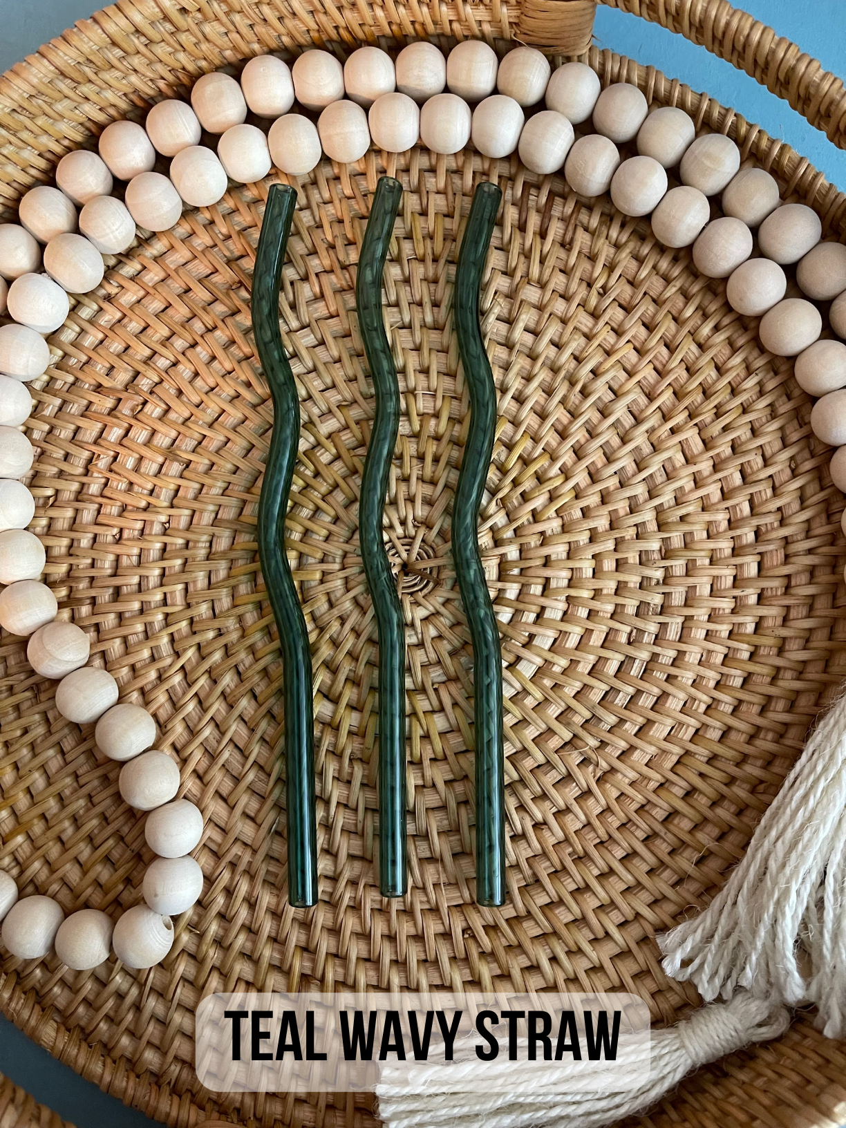 Curly Tailed Designs – Großhandel Trinkhalm – Farbige, gewellte Glasstrohhalme für Libbey Can Glass mit 16 Unzen/8 Zoll6