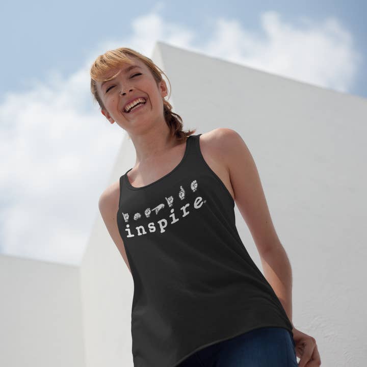 Inspire ASL Racerback-Tanktop für Damen in amerikanischer Zeichensprache für den Großhandel von inspire