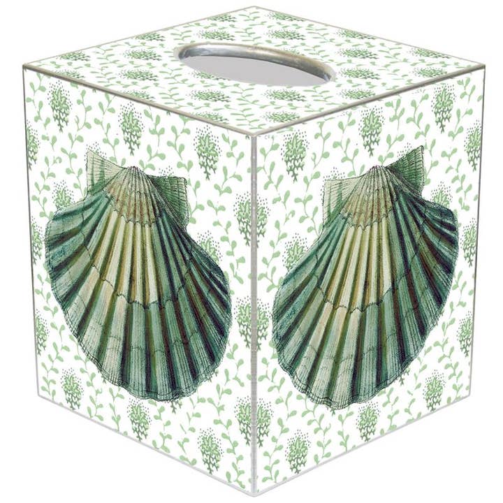 Pilgrimsmussla Shell Tissue Box Cover för wholesale av Marye-Kelley