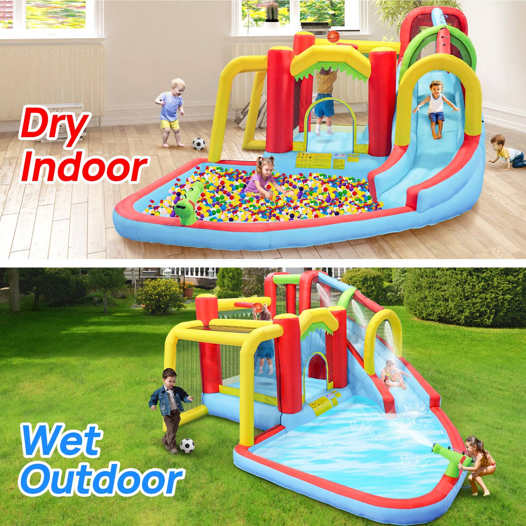 39F Inc. - Wholesale Inflatables - 7-in-1 Inflatable Water Park Bounce House – Slide, Pool 4