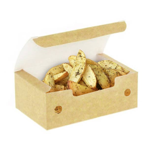 Small Kraft Fritter Boxes With Ventilation for wholesale by PUNTOQPACK