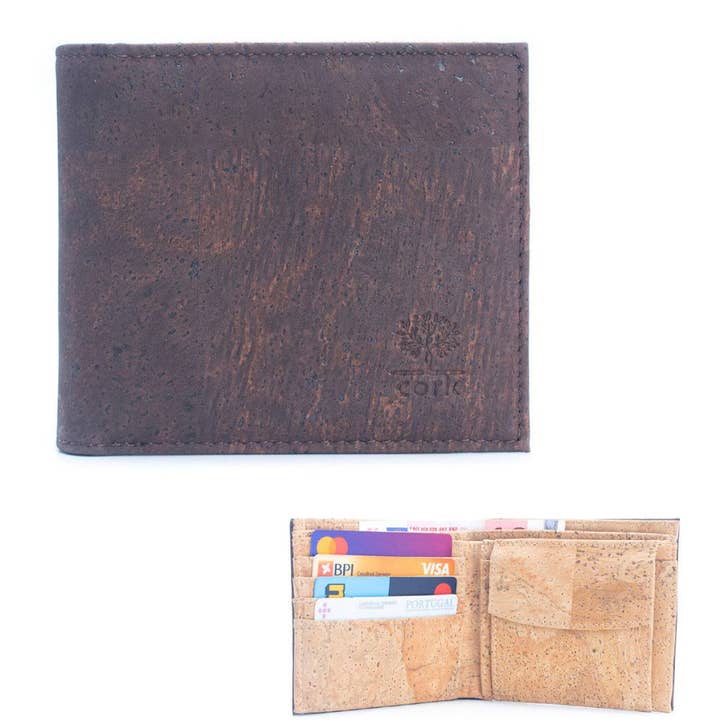 Meninas Bonitas Cork – wholesale Wallet - Men’s – Brown Cork Men's Wallet with Box Packaging BAG-225413