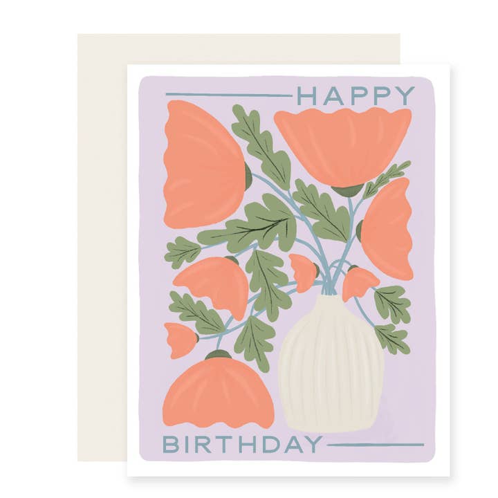 Mod Vintage Floral Birthday for wholesale by Slightly Stationery