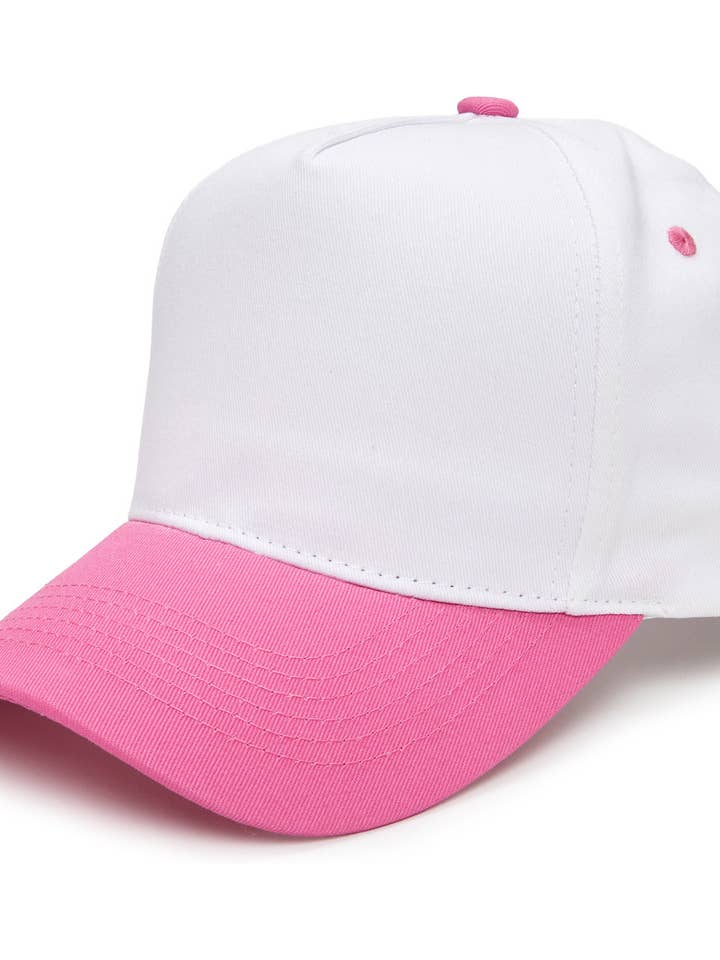 Cappello Snapback Vintage Bicolore - Rosa Acceso/Bianco per la vendita all'ingrosso da parte di Funky Junque