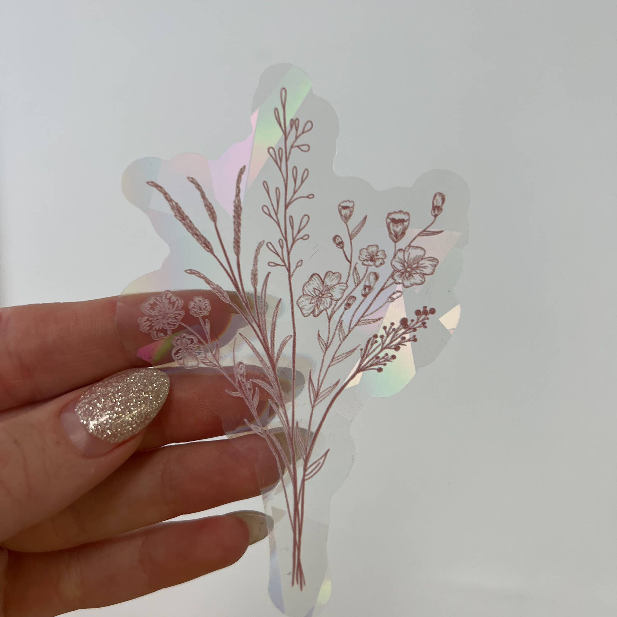 Maddie Green Designs - Wholesale Suncatcher - Pink Wildflower Vinyl Suncatcher Decals2