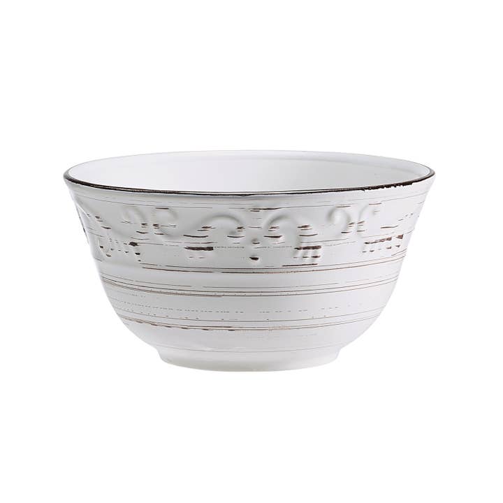 Fitz and Floyd® Mikasa® Pfaltzgraff® - Wholesale Serve Bowl - Pfaltzgraff Trellis White Serving Bowl S3 Brown Bx Pkg