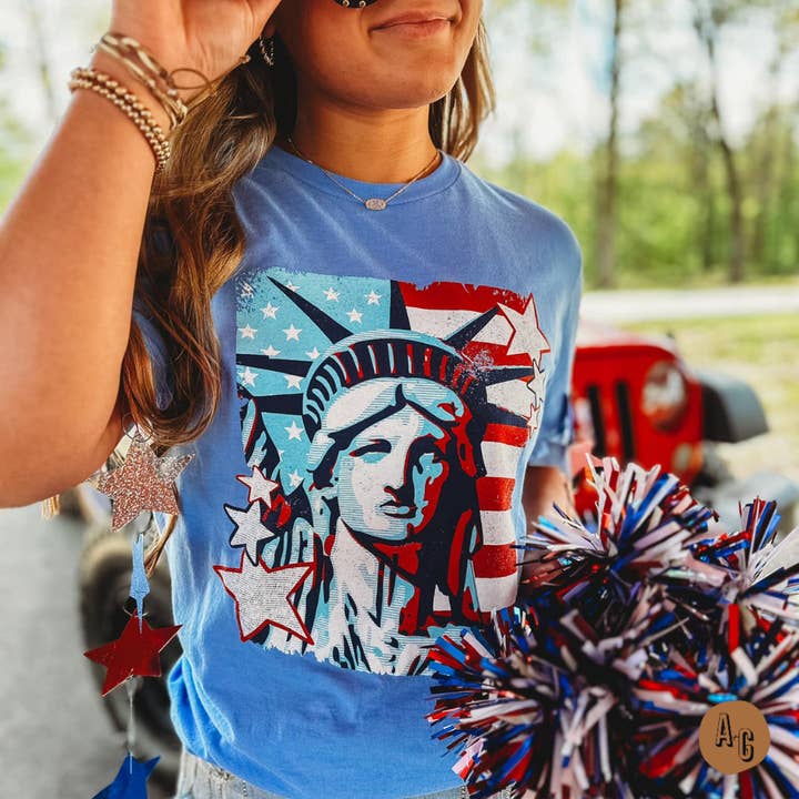 Al + Gray Graphic Tees - Wholesale Screen Printed T-Shirt - Women's - Lady Liberty