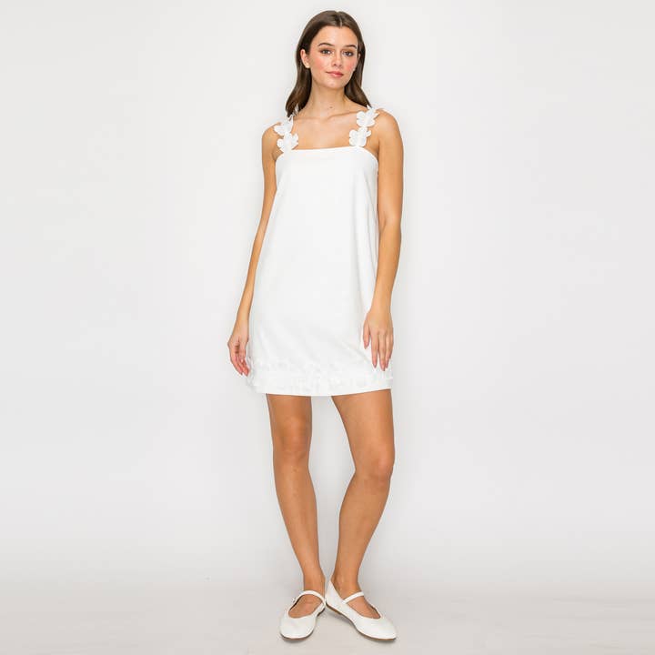 Wunderschönes weißes Gänseblümchen-Minikleid - LWD2846 für den Großhandel von LoveWednesday